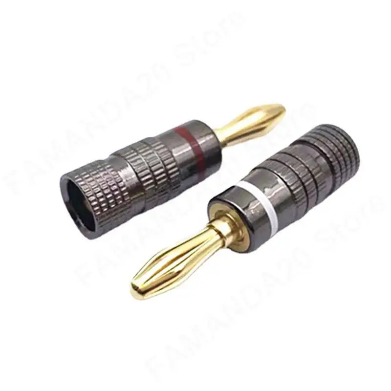 1 pair/ 2 pair 4MM Banana Jack Plug adapter Straight Pre Amplifier Gold Plated Connector solder free Audio Speaker m20