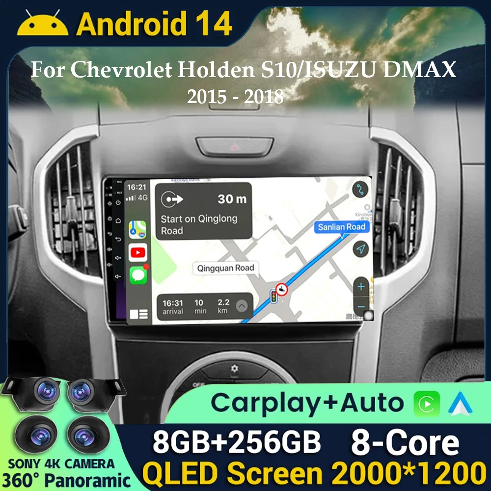 

Автомагнитола Android 14 для Chevrolet Holden S10 TrailBlazer Колорадо ISUZU DMAX D-MAX 2012 - 2018 навигация Carplay 4G аудио