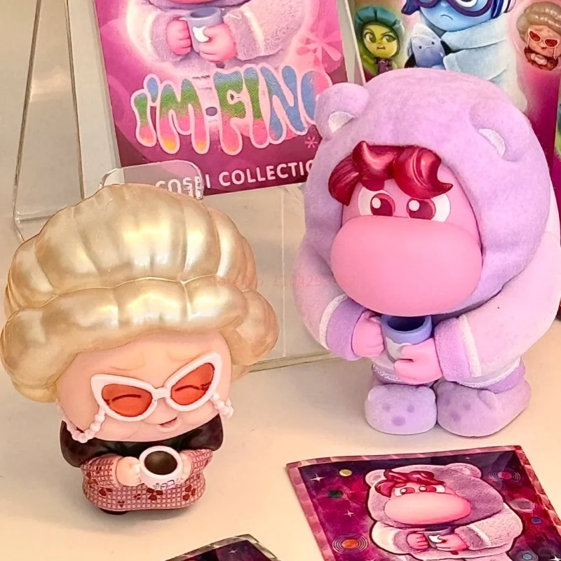Genuine Hot Toys Inside Out 2 Pajama Party SeriesV2 Cosbi Blind Box Joy Sadness Disgust Nostalgia Anime Figure Toy Birthday Gift