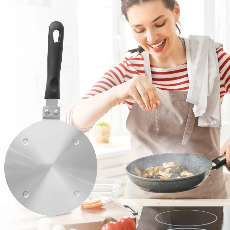 Bộ chuyển đổi cảm ứng bằng thép không gỉ với tay cầm có thể tháo rời Dụng cụ nấu ăn Tấm phân phối nhiệt cảm ứng để nấu ăn