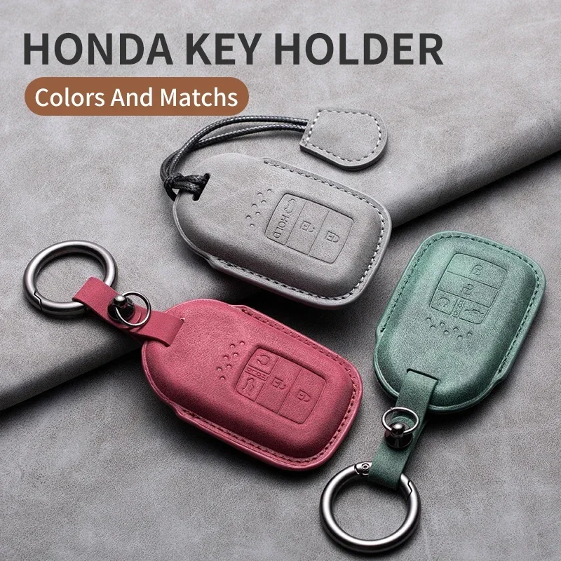 

Sheepskin Car Key Case Cover Protector Shell For Honda Civic CR-V HR-V VEZEL JAZZ Accord Jade Crider Odyssey 2015-2018 Accessory