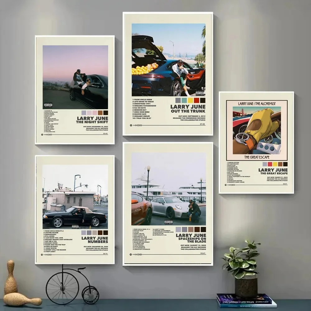 Poster Larry June The Night Shift  Album Cover Tracklist Gifts Canvas Painting Wall Art Picture Living Room Home Decor