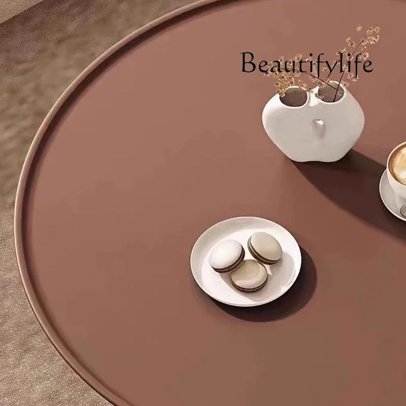 JY الشمال نمط مجموعات طاولة القهوة المستديرة العصرية الفاخرة طاولة القهوة الحديثة غرفة المعيشة طاولة تخزين مخفية دي صالون أثاث المنزل #4