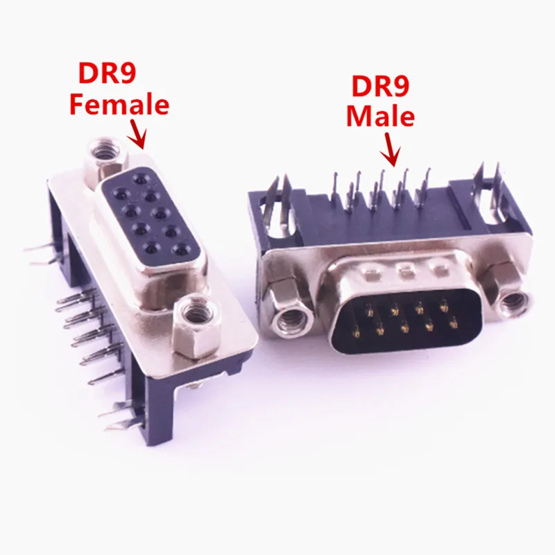 5 unidades DB15 DR15 Puerto paralelo de 3 filas, conector D-Sub de 15 pines hembra y macho, 15 vías, para PCB, 90 grados, adaptador VGA con enchufe y zócalo DB15