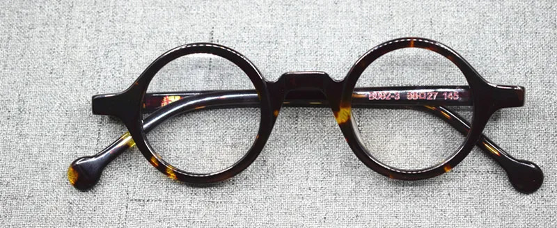 HONKAN Kleine Acetat-Brillenfassung Vintage Runde Handgefertigte Vollrand-Brillengestelle für Herren und Damen Kurzsichtigkeit Lesebrille – Detail 12
