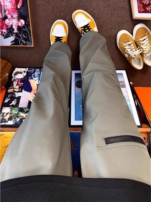 

Men's Thiened Fce Lined Waterproof Outdoor Skiing Workwear Trousers Straight Leg Casual Pants American Soft ell Cargo ...