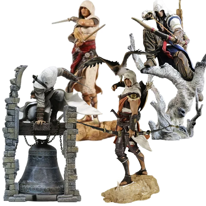 Assassins Creed Figuras Origins Game Kenway Connor Edward James Action Figure Toy Anime Peripheral Model Ornament GK Statue Gift