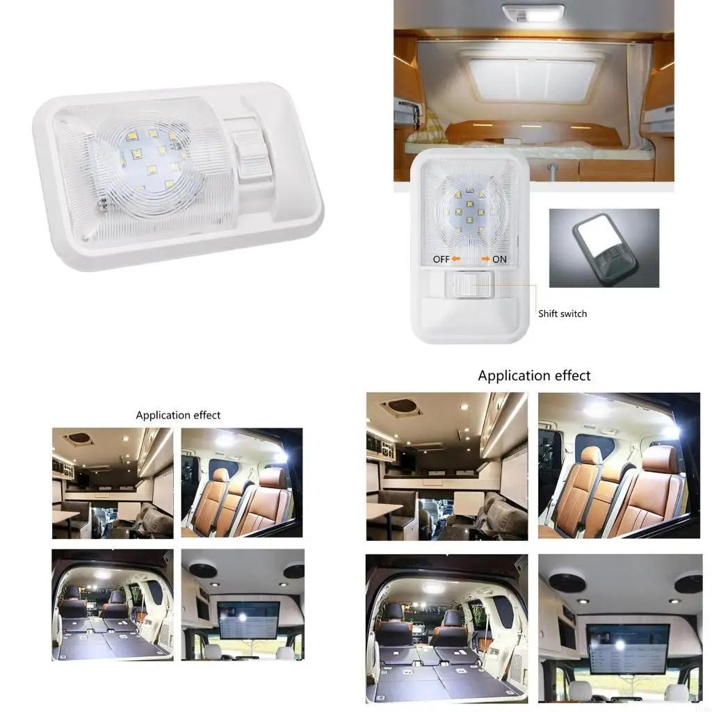 Three Way Switch LED Ceiling Light Interior Lighting Light Fixture Boat Single Dome Light with Lens ON/Off Switch New