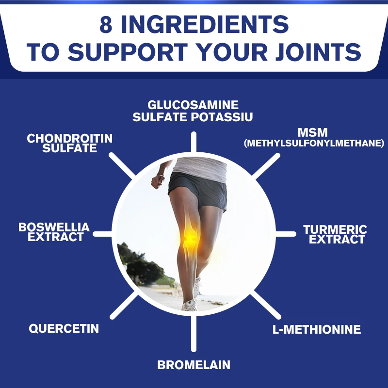 Turmeric Glucosamine Capsules, with MSM & VE, Feed Tissues, Support Joint Mobility & Flexibility, Maintain Cartilage Health