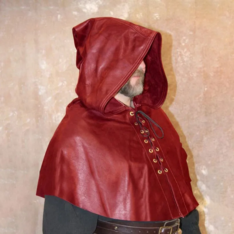 Costumi da uomo medievali accessori guerriero vichingo aristocratico Assassins cavaliere scialle mantello donna rinascimentale Cosplay armatura con cappuccio