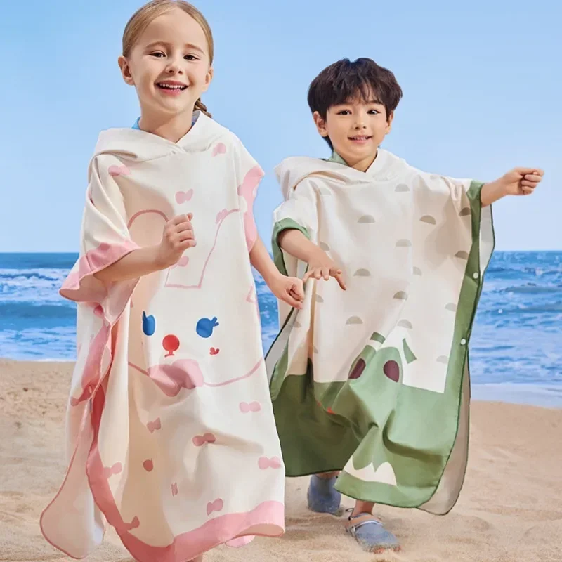 

2025 NEW Baby Bathrobe Cartoon Toddler Soft Absorbent Beach Towel Quick Dry Swimming Towel Bathrobe