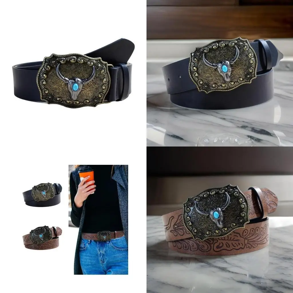 

652F Unisex Waist Chain Floral Punk Belt for Women Proms Club Party Daily