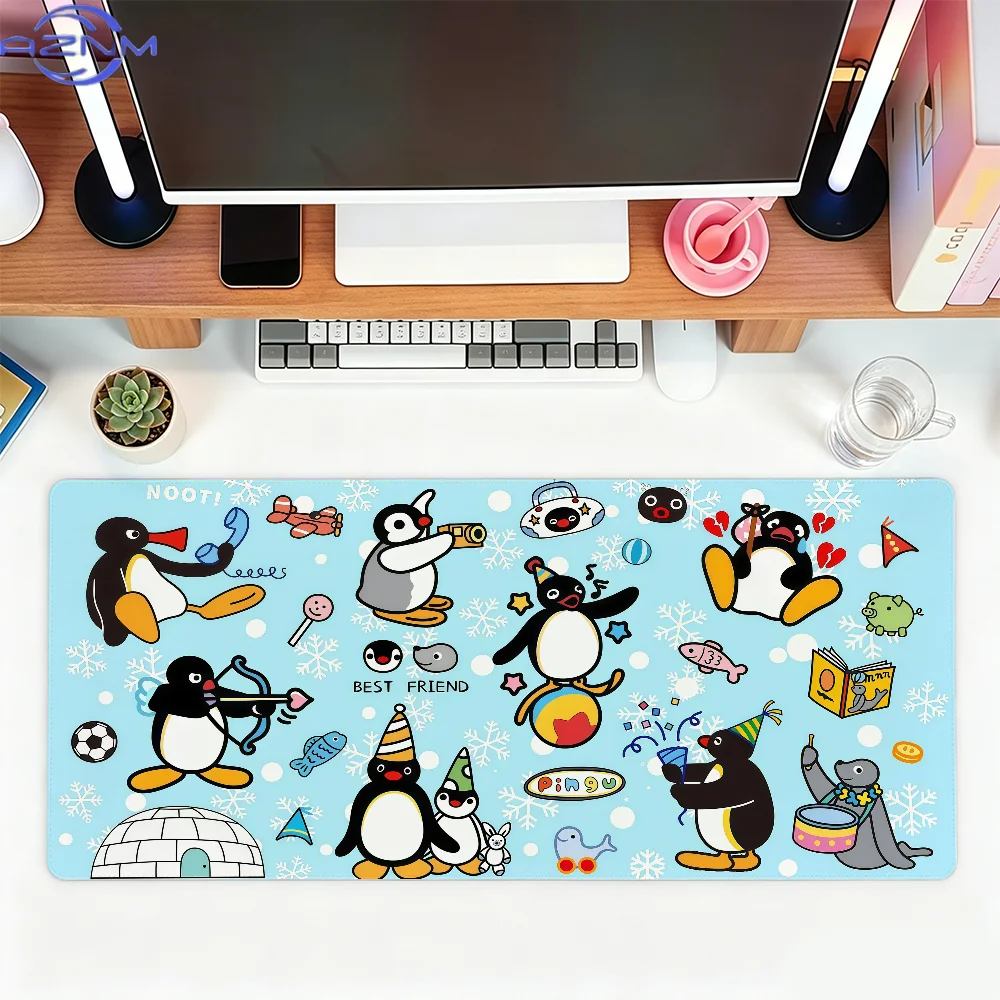 Cartoon P-pingu cute Mouse Pad For Office Gaming And Keyboards Non-Slip Large Waterproof
