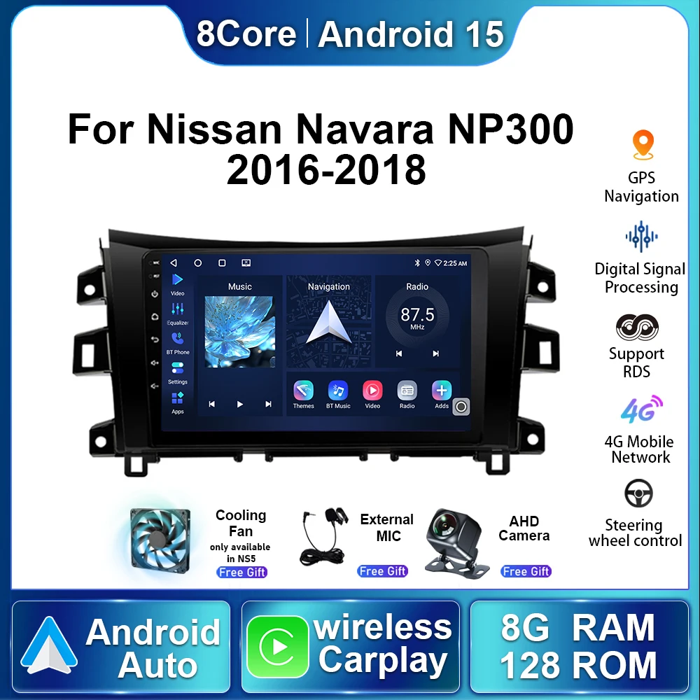

Для Nissan NAVARA Frontier NP300 2016 2017 2018 Android 15, автомобильный плеер, видеодисплей, навигация, Carplay, авто радио, мультимедиа, GPS