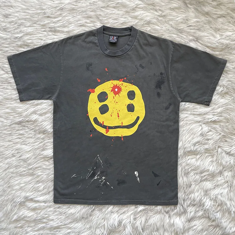 

CPFM.XYZ Saint M Mixed X6X Smile Special футболка с коротким рукавом, ретро, из хлопка, с круглым вырезом, молодежный тренд, весна 2024, стандартный крой