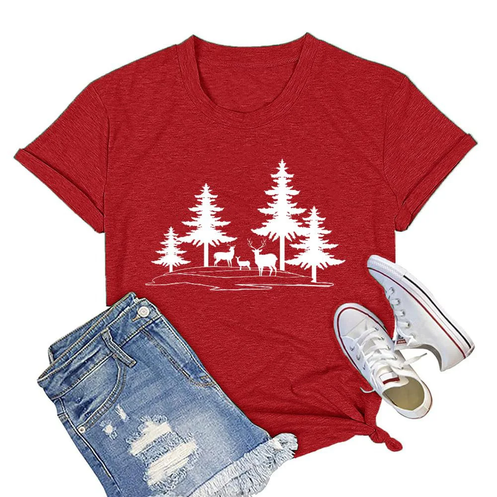 

Women's Clothing in Summer Is Fashionable, Simple, Casual, and Versatile. Casual Printed Round Neck Fresh T-shirt