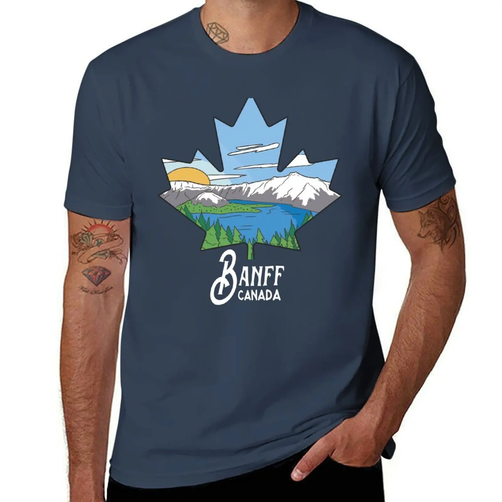 

Alberta National Vintage Banff Park Landscape Canada T-Shirt Plus Size Non-Shrink T-Shirt