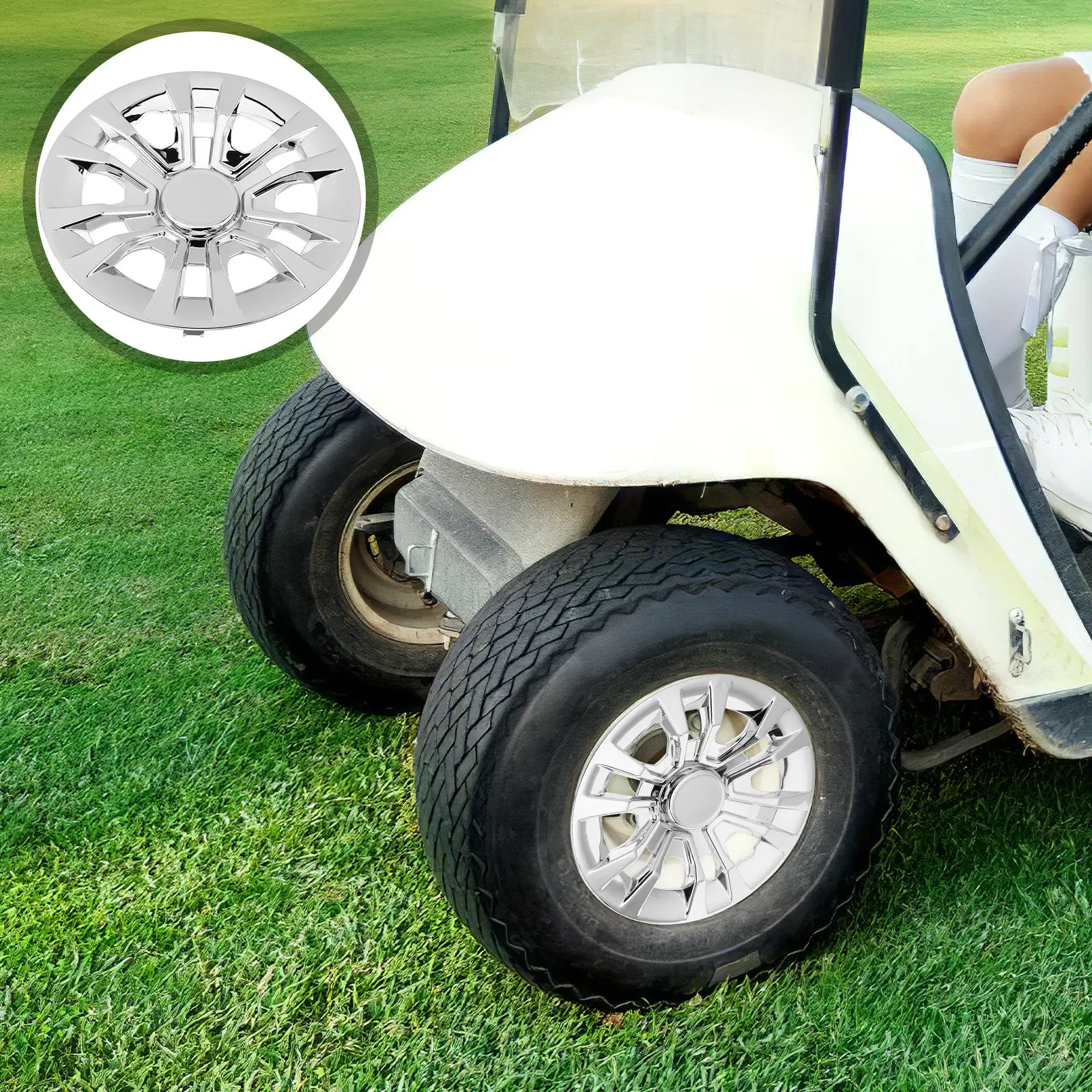 

Golf Cart Hub Caps Chrome Wheel Center Covers For Electric Vehicles Forklifts Sightseeing Cars Wheel Hub Caps