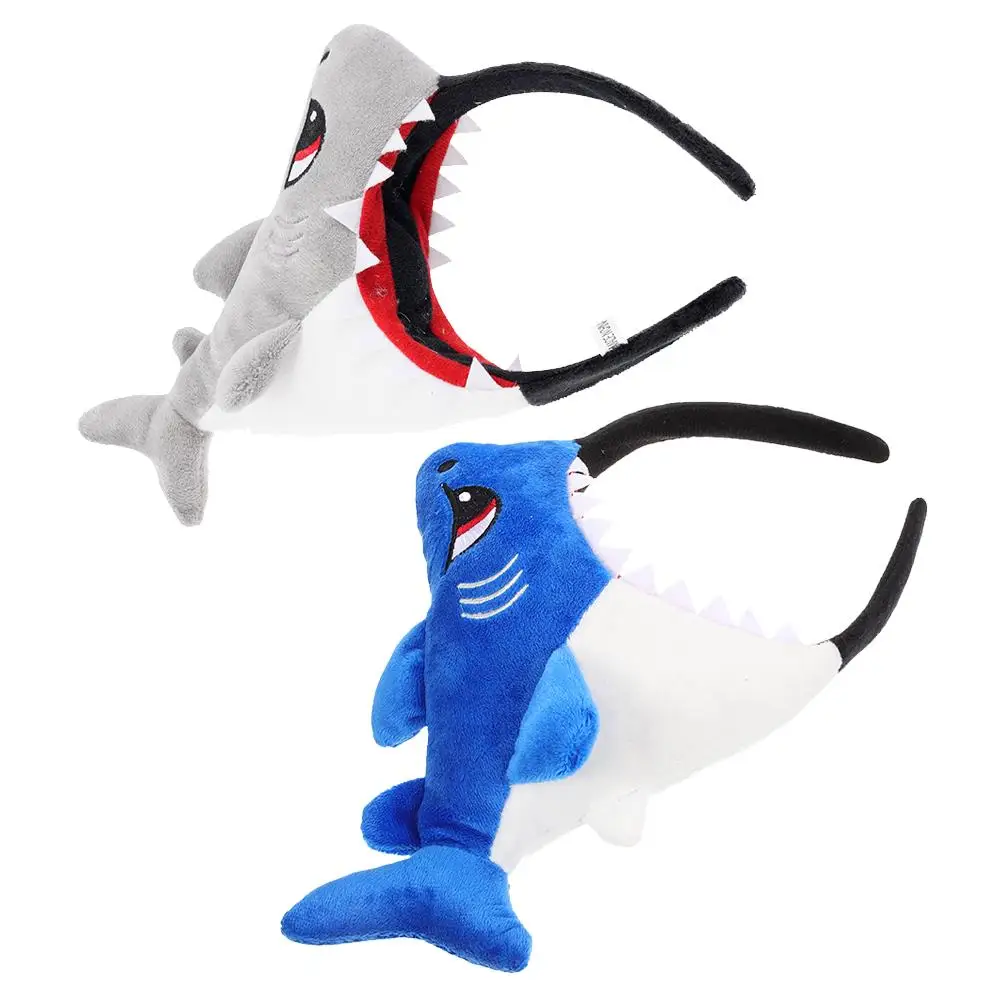 

2Pcs Cartoon Stuffed Shark Headband Headbands Sea Animal Funny Kids Hair Accessories Birthday Party Costume