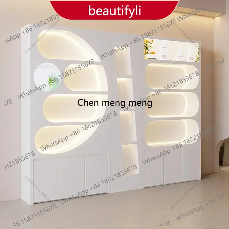 YL17  Nordic Cream Style Cosmetics Display Cabinets Modern Beauty Salon Skin Care Products Rack Shelf Art Storage Rack Furniture