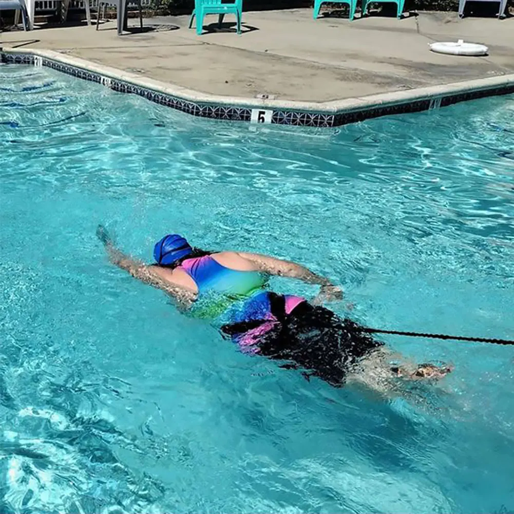 Swim Trainer Belt Stationary Resistance Belt Swimming Training Safe Rubber Tube Professional Swim Trainer Device For Adult Kids