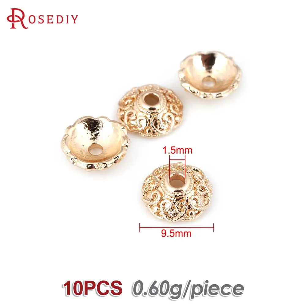 10PCS 18K Gold Color Brass Beads Caps Tassel Caps High Quality Diy Accessories Jewellery Materials Rosediy official-website