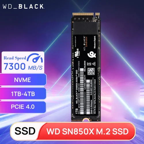 Western Digital SN850X 1TB 2TB 4TB WD_BLACK M.2 2280 NVMe PCIe Gen 4.0x4 SSD Unidades de estado sólido para computadora portátil para juegos PS5
