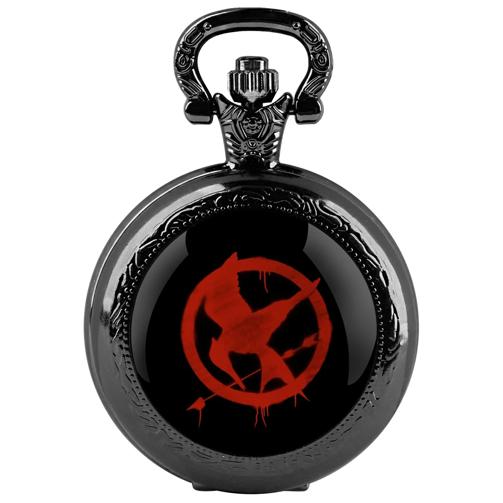 Classic Movie-Themed Glass Dome Quartz Pocket Watch Necklace: Arabic Numeral Dial Unisex Accessory Gift