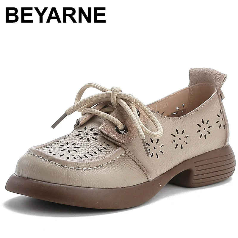 

2025 г., элегантная обувь из натуральной кожи, удобные дышащие сандалии на плоской подошве, весенне-летние туфли на плоской подошве Tide