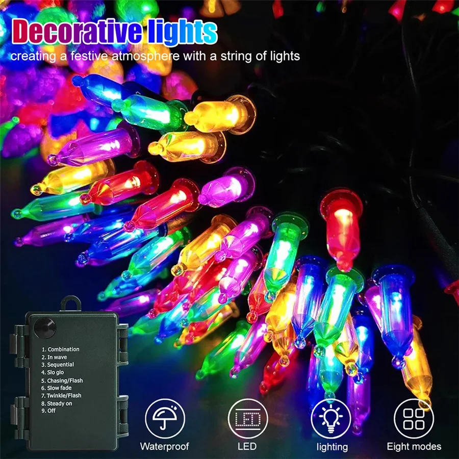 

2025 New Year Decoration Christmas Garland Fairy Lights Outdoor 5M 10M Mini Bulb Garden String Light for Home Xmas Party Wedding