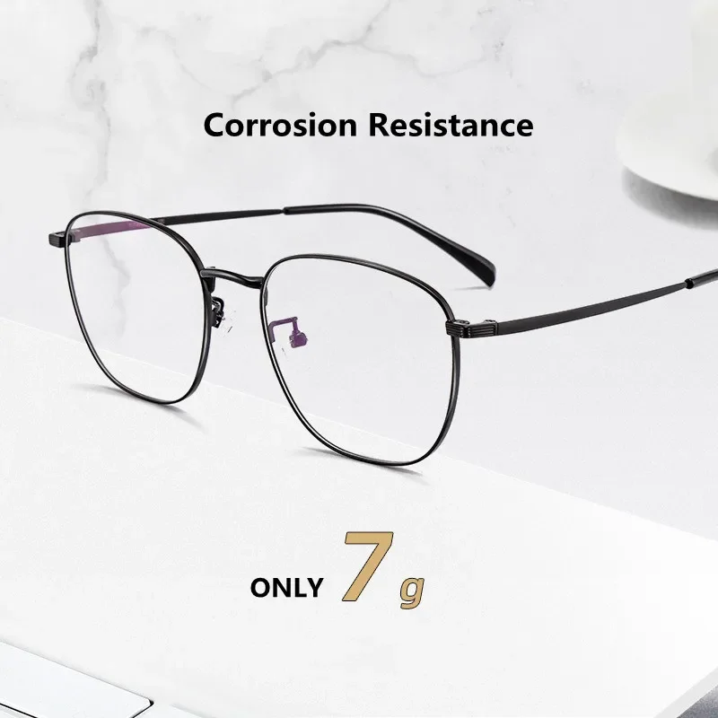 Titanium Alloy Square Eyeglasses Frame Prescription Optical Glasses Men Women round Fashion Myopia Eyewear Brand Design