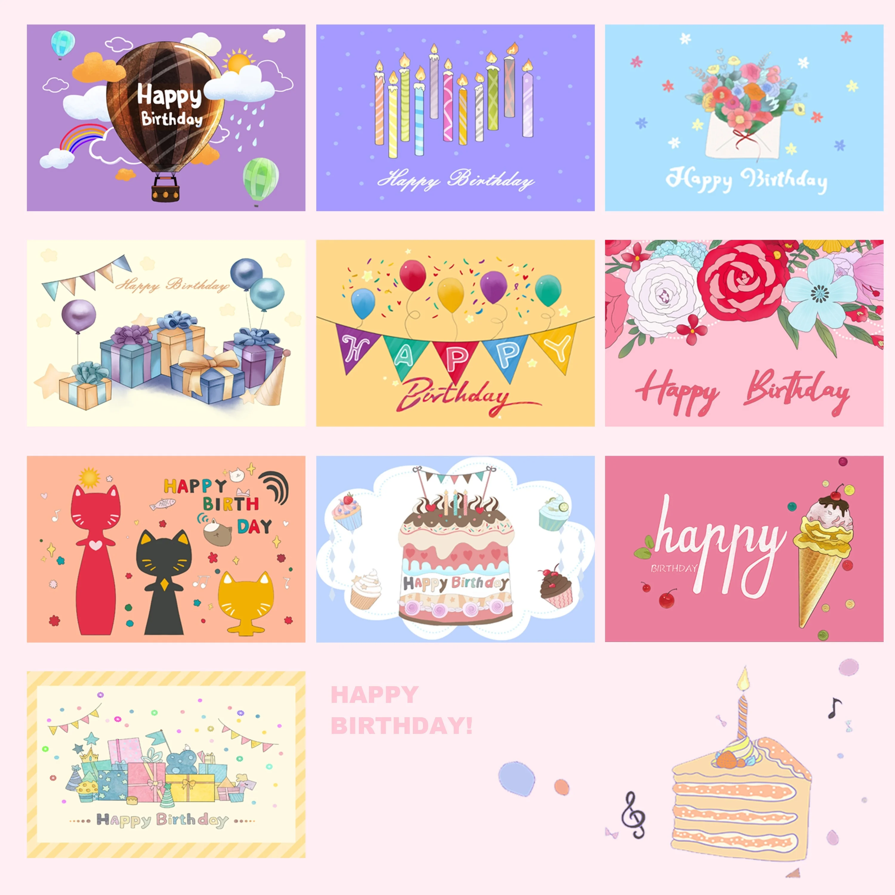 10/20 Pcs Birthday Cards Assortment with Envelopes, 20 Different Designs Funny Birthday Cards for Women Men, 8x6 inches