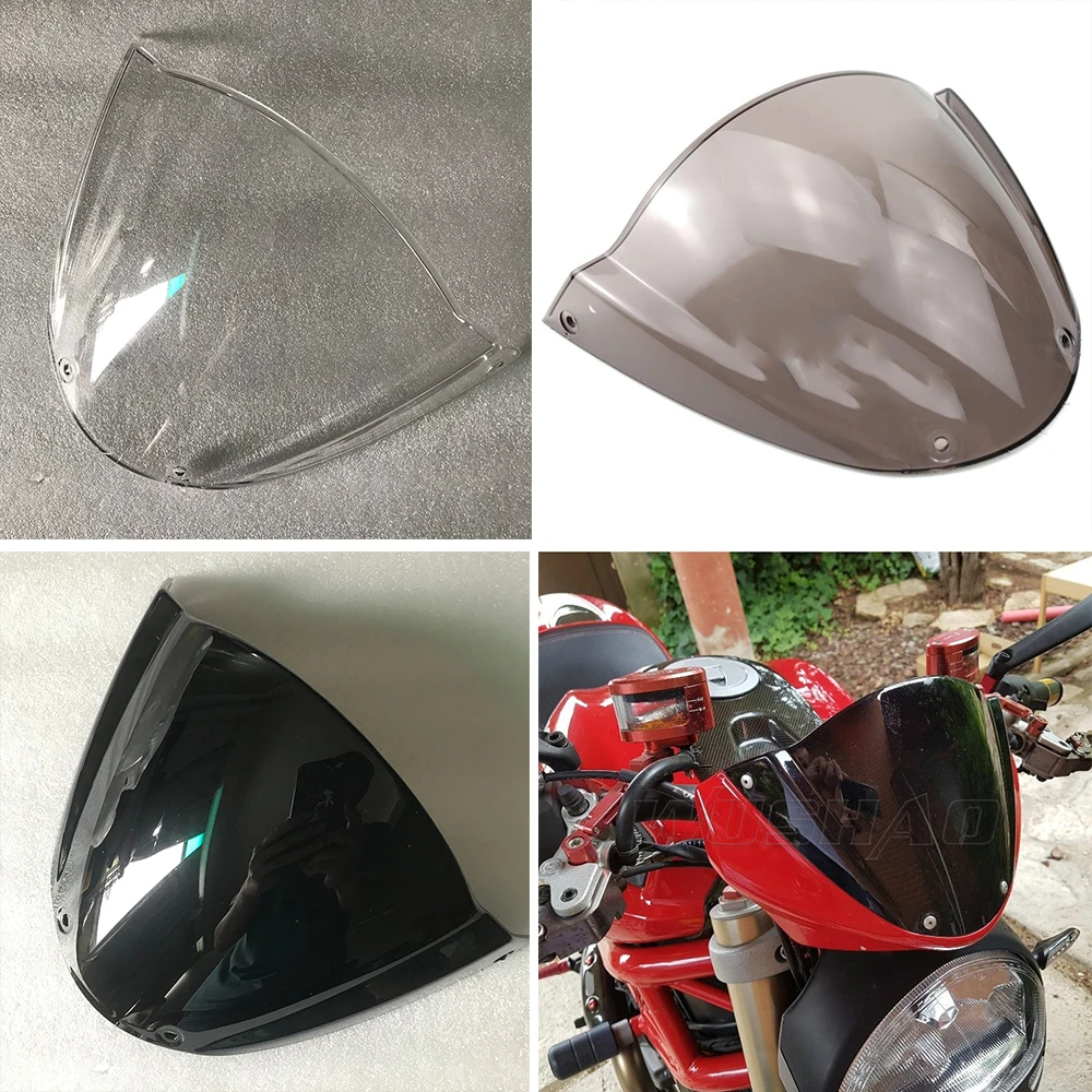Windscreen Windshield For 2008 2009 2010 2011 2012 2013 2014 Ducati Monster 696 796 1100S EVO Front Wind Deflector Double Bubble