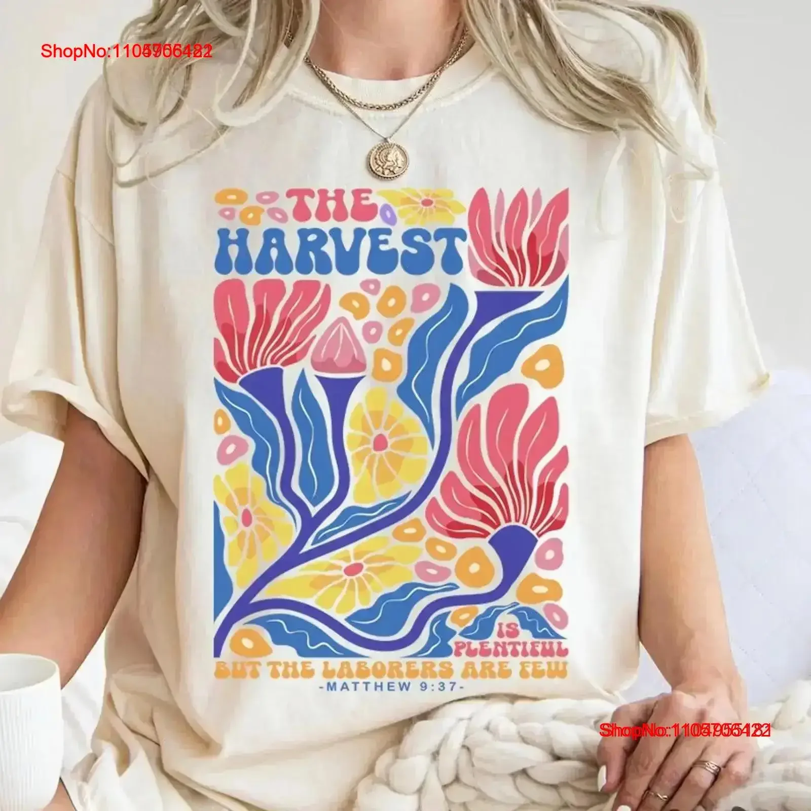 The Harvest Is Plenty Workers Are Few T Shirt Christian Matthew 9 27 Religious Fall vintage Washed Breathable graphic Stretched