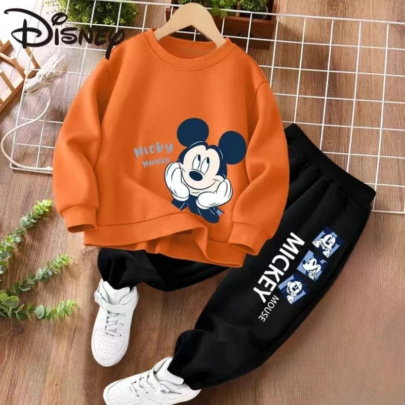 Spring Autumn ChildrenClothes Set Kid Boy Disney Mickey Sweatshirts Pullover & Pants 2pcs Suit Children Long Sleeve Casual Suit