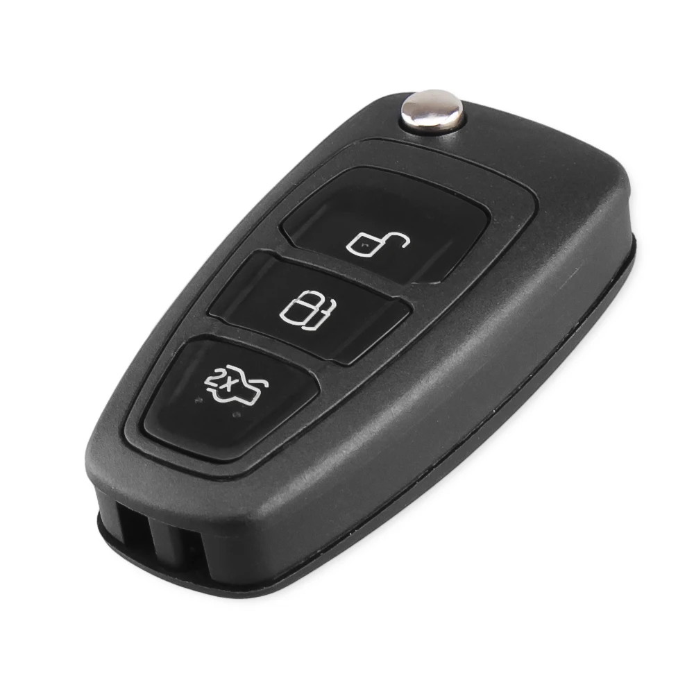 KEYYOU 3 przyciski klucz składany składane etui na kluczyki do samochodu dla Ford Focus Mk1 Mondeo Transit stylizacja inteligentny klucz pokrywy