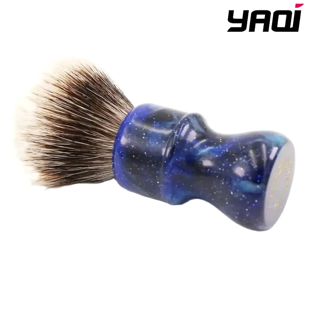 YAQI Men Shaving Brushes 24MM Two Band Hair Knot Mysterious Space Color Handle Wet Shave Tools Best Gift for Men