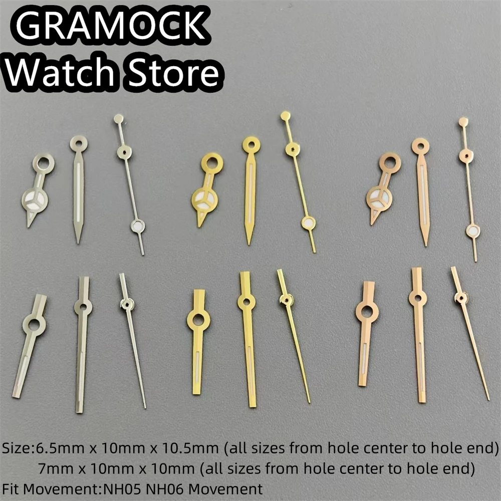 GRAMOCK Damenuhr-Zeiger Silber Gold Roségold Zeiger Grün Leuchtend Passend für NH05 NH06 Automatikuhr Ersatzteile