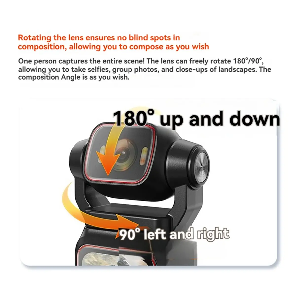 useful 4K HD Portable Pocket Camera Handheld BodyCam Outdoor Action Camera 4G Video Recorder 180° Rotatable Stabilization