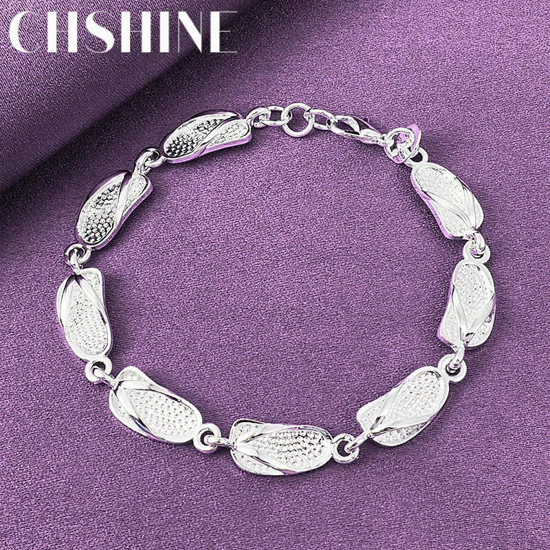 

CHSHINE 925 Sterling Silver Geometry Chain Bracelet For Women Wedding Party Fashion Charm High Quality Jewelry Free Shipping