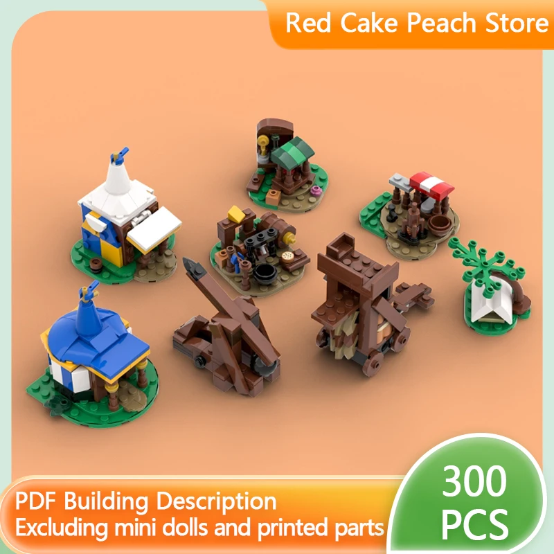 

Medieval Castle Model MOC Building Bricks Small Siege Encampment Modular Technology Gifts Holiday Assemble Children Toys Suit