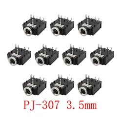 10Pcs/lot PJ-307 3.5mm Jack Female 5 Pin Stereo Audio Headphone Connector 3.5mm TRS Audio Socket Soldering Type Connectors