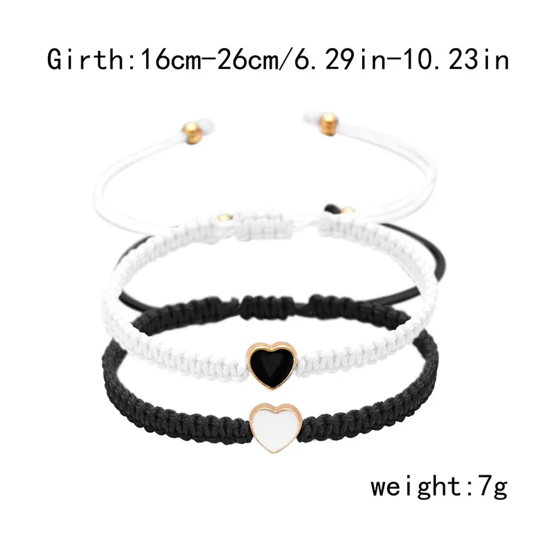 2er-Set mit farbenfrohen, herzförmigen, passenden Armbändern für Paare, Freundschaften, trendige Paar-Armbänder, Jahrestagsgeschenke zum Valentinstag – Detail 12