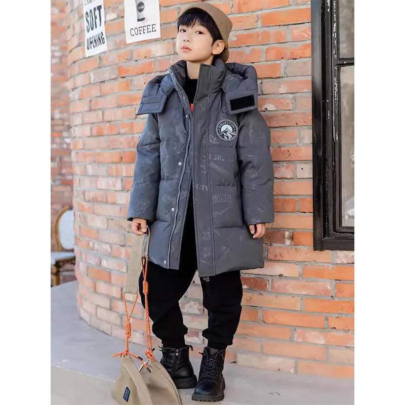 Boys Coat Jacket Cotton Outerwear Windbreak 2023 Fashion Thicken Velvet Winter Warm High Quality Children\'s Clothing