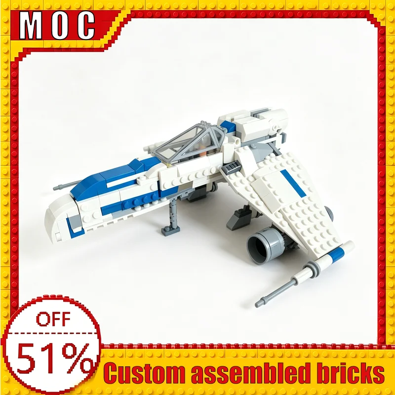 

337PCS E‑Wing 75460 Alternate Build War Series New Starfighter MOC Model Building Blocks DIY Assembly Educational Learning Gift