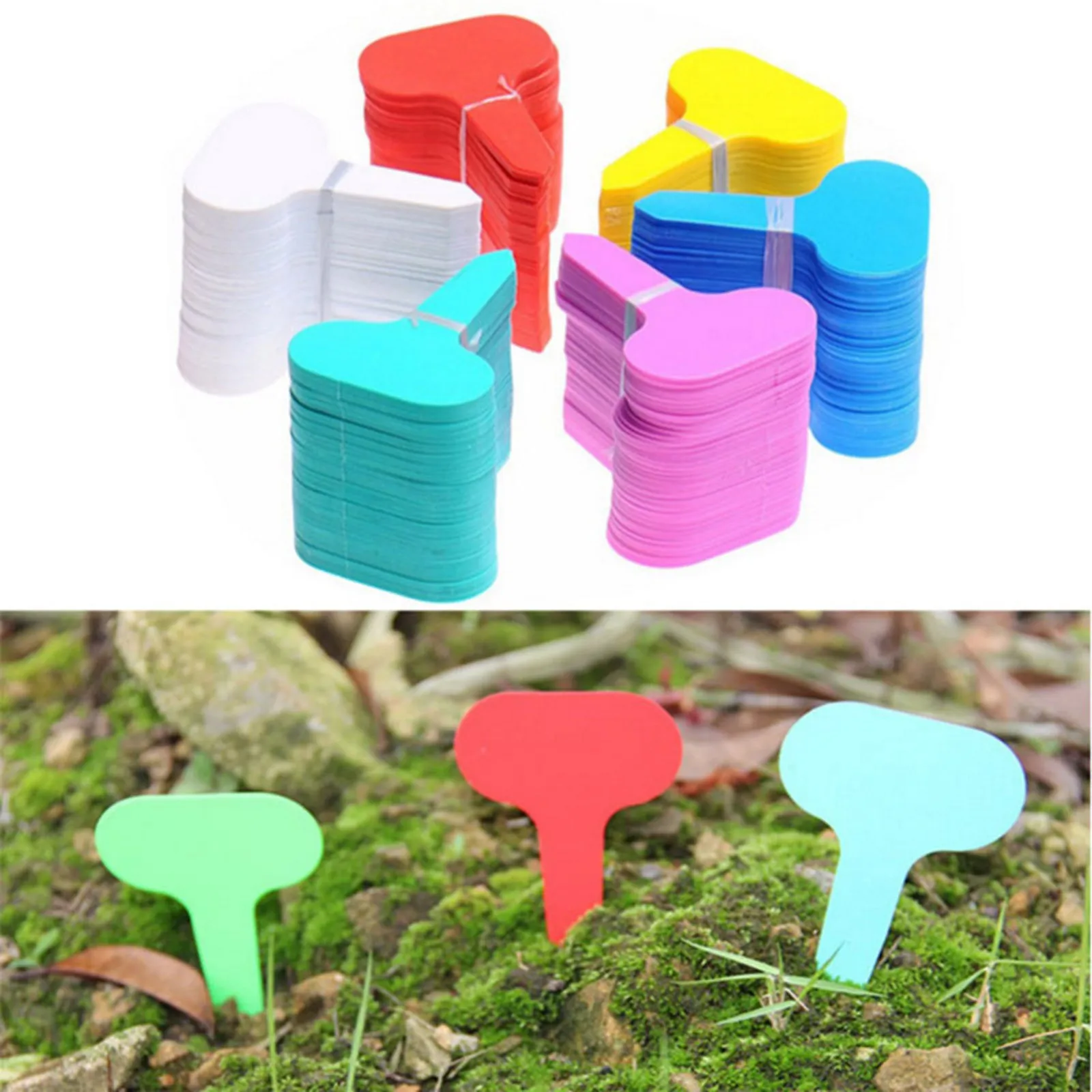 Garden Reusable Plant Labels Waterproof T-type Sign Tags Durable Markers Record Plate Flower Vegetables Potted Stakes 100pcs