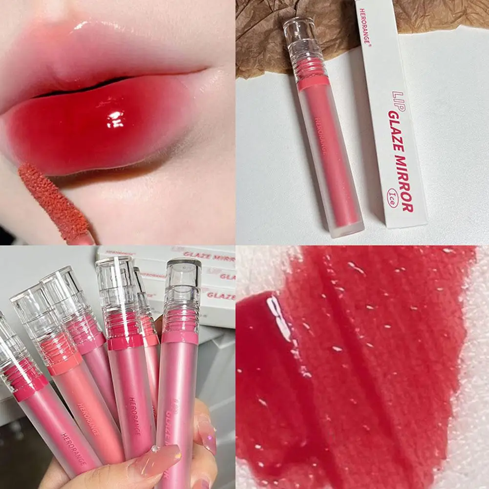 Kristal Glossy Lip Glazuur Schattige Beer Blijvende Kleur Non-Stick Cup Hydraterende Lipgloss Spiegel Water Vloeibare Lippenstift Make-Up