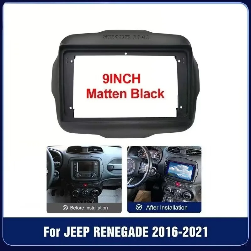 

9 Inch Car Frame Fascia Adapter Android Radio Dash Fitting Panel Kit For Jeep Renegade 2016