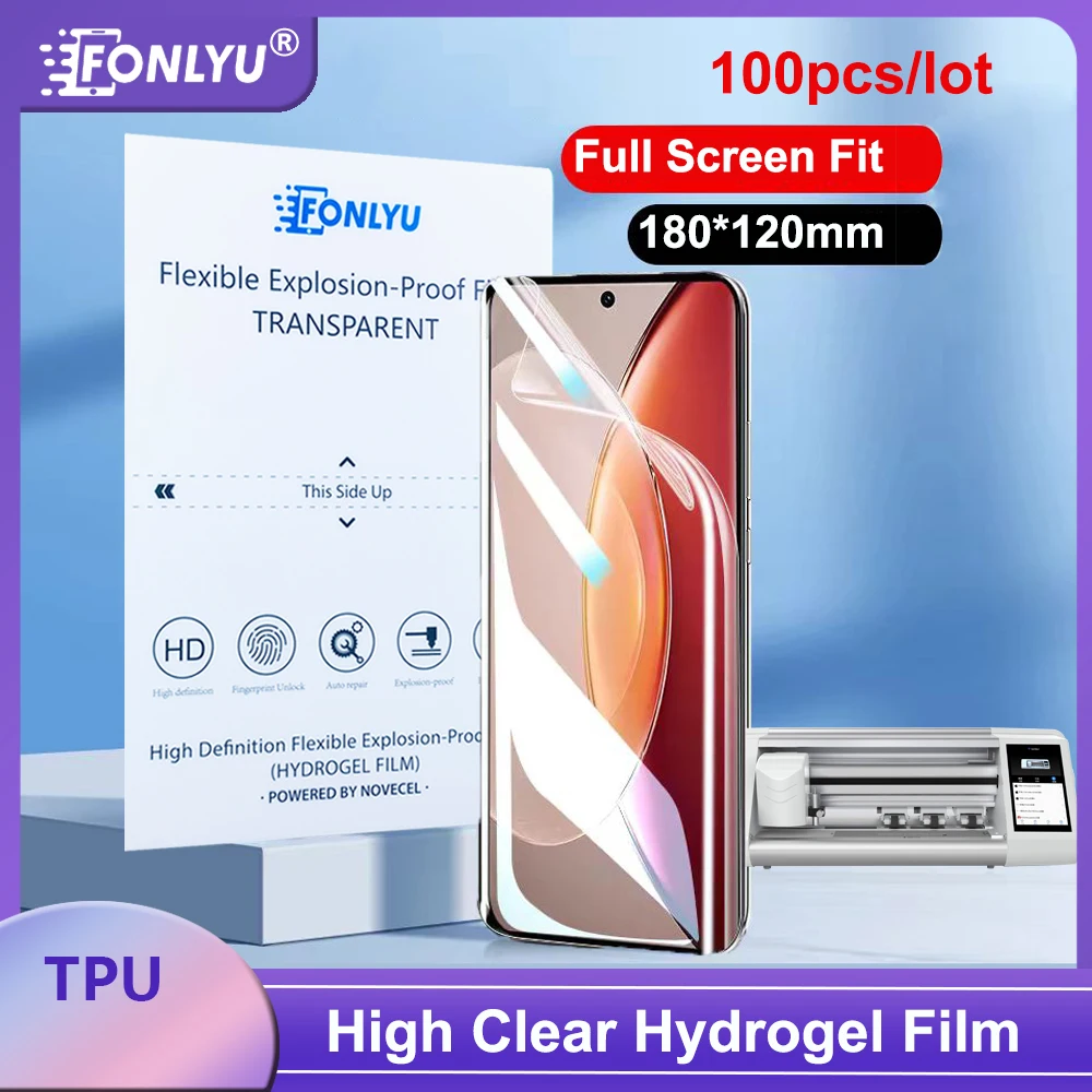 fonlyu-100pcs-hd-glossy-tpu-hydrogel-film-for-iphone-16-15-pro-max-mobile-phone-curved-screen-protector-cutting-machine-plotter