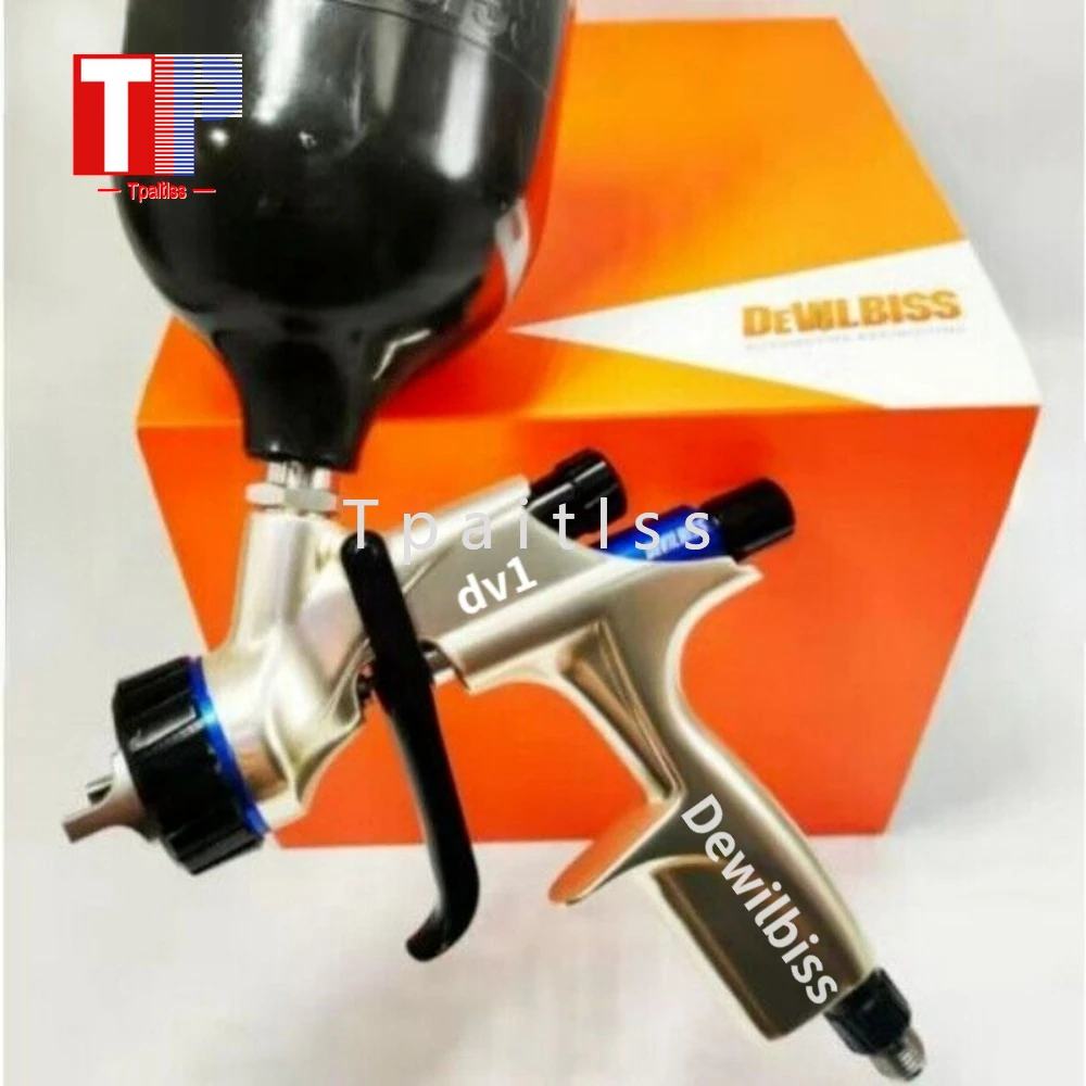 Tpaitlss Automobile Spray Gun Clearcoat and Priming paint Gun HVLP 600ml Cup 1.3 Tip